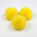 100% Real Fox Fur Pompon DIY Natural Fur Pom Poms Ball for Hats Cap Skullies Fur Pompom Ball For Shoes Bags